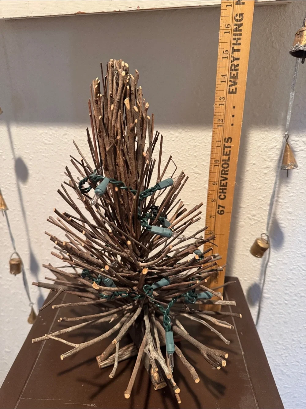 Rustic Brown Twig Holiday Tree with Warm White Lights